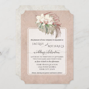 Invitation Folio de la jungle tropicale florale de BOHO Blush
