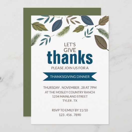 Invitation Folio Moderne, Dîner D'Action De Gâteaux (Devant / Derrière)