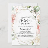 Invitation Folio vert géométrique Gold Folial Surprise Party (Devant)