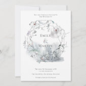 Invitation Foliole d'hiver Aquarelle Berries Mariage feuille (Devant)