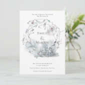 Invitation Foliole d'hiver Aquarelle Berries Mariage feuille (Debout devant)