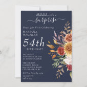 Invitation Folithe Automne Marine Bleu Surprise Anniversaire (Devant)