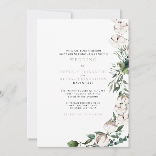 Invitation Folithe & Coton Mariage moderne (Devant)