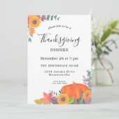 Invitation Folithe d'automne Citrouille de tournesol Thanksgi (Debout devant)