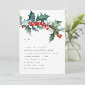 Invitation Folithe de Noël et baies | Mariage de vacances (Debout devant)