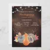Invitation Folithe de Thanksgiving, flammes Citrouilles en Ru (Devant)