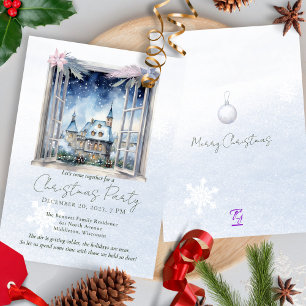 Invitation Folithe d'hiver Pine Forêt Aquarelle Noël