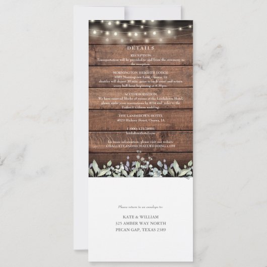 Invitation Folitique Rustique Mason Jarres Tout En Un Mariage (Dos)