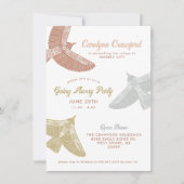 Invitation Folk Art Birds Open House Partir Fête (Devant)