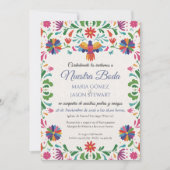 Invitation Folk Art Colorful Floral Fiesta Spanish Wedding (Devant)
