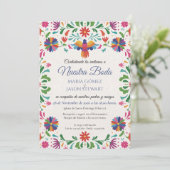 Invitation Folk Art Colorful Floral Fiesta Spanish Wedding (Debout devant)