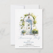 Invitation Follage bleu rustique Green House Party (Devant)