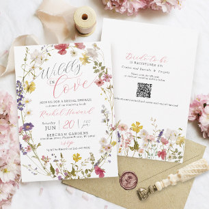 Invitation Folle Amoureuse Fleur Sauvage Floral Fête de Maria
