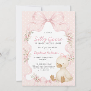 Invitation Folle Coquette Rose aux pois pour Baby Shower