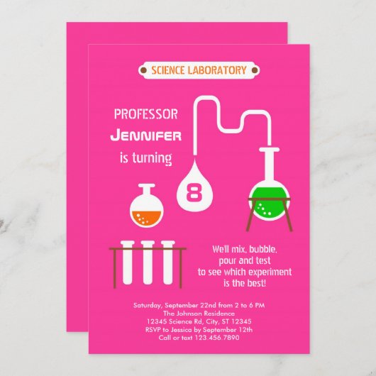 Invitation folle de fête d'anniversaire de (Devant / Derrière)