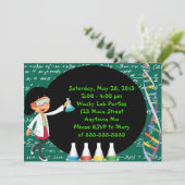 Invitation folle de partie de scientifique de (Debout devant)