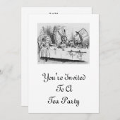 Invitation folle de thé de chapelier (Devant / Derrière)