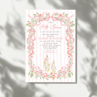 Folle oie Rose à ruban rose floral Fête de bébé