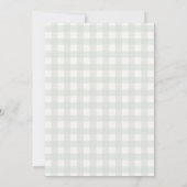 Invitation Folle Oie Sage Ruban Gingham Baptême de Bébé Coque (Dos)