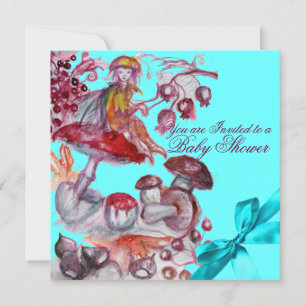 INVITATION FOLLET MAGIQUE, CHAMBRES MUSHROOMS BLUE RIBBON BÉB