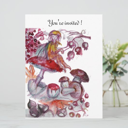 INVITATION FOLLET MAGIQUE DE CHAMPIGNONS (Debout devant)