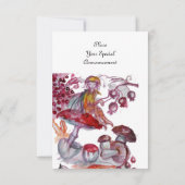 Invitation FOLLET MAGIQUE DE CHAMPIGNONS Fantaisie Rouge Blan (Dos)