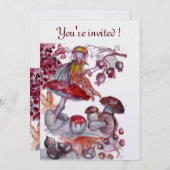 Invitation FOLLET MAGIQUE DE CHAMPIGNONS Imaginaire Floral Ro (Devant / Derrière)