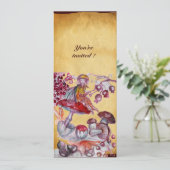 Invitation FOLLET MAGIQUE DE CHAMPIGNONS parchemin (Debout devant)