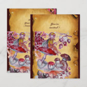 Invitation FOLLET MAGIQUE DE CHAMPIGNONS parchemin (Devant / Derrière)