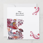 Invitation FOLLETTE MAGIQUE DE CHAMPIGNONS Rouge Blanc Floral (Dos)