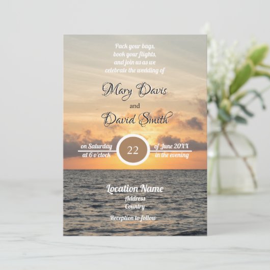 Invitation Folly Beach Morning Mariage (Debout devant)