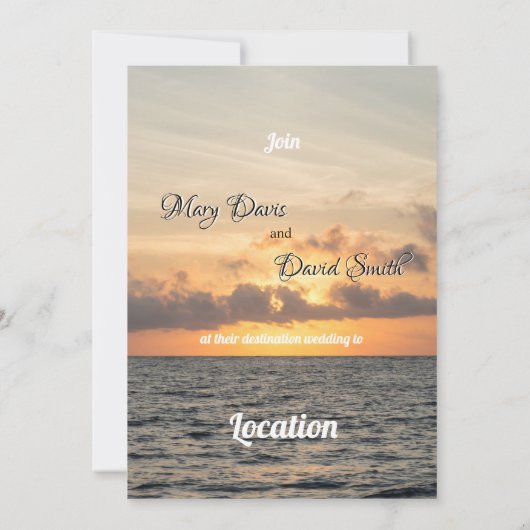 Invitation Folly Beach Morning Mariage (Dos)