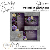 Invitation Foncé Moody Purple Lavender Floral Mariage moderne