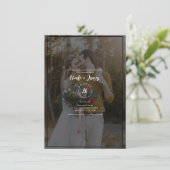 Invitation Foncé Photo Teinte Superposition 2 Moderne Mariage (Debout devant)