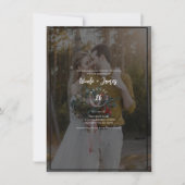 Invitation Foncé Photo Teinte Superposition 2 Moderne Mariage (Devant)