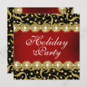 Invitation Fonction "de fin d'année" élégante de fête de (Devant / Derrière)