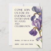 Invitation fonction fête d'anniversaire (Dos)