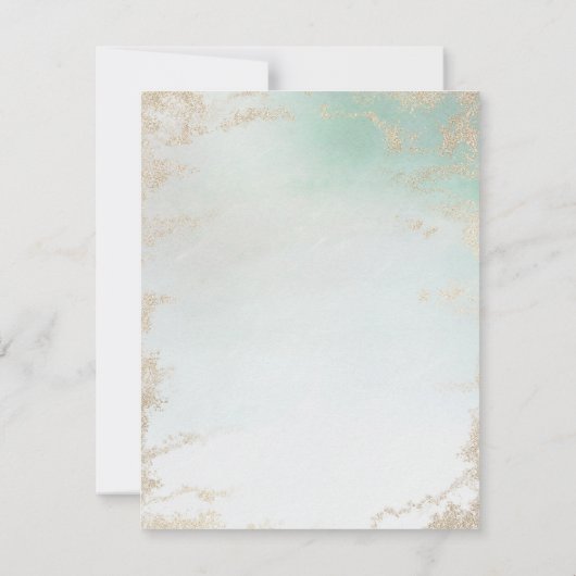 Invitation Fond Abstrait Aqua Ombre avec Parties scintillant  (Dos)