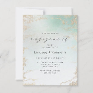 Invitation Fond Abstrait Aqua Ombre avec Parties scintillant