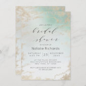 Invitation Fond Abstrait Aqua Ombre avec Parties scintillant (Devant / Derrière)