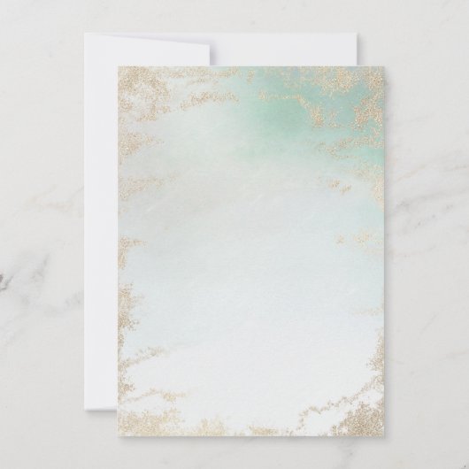 Invitation Fond Abstrait Aqua Ombre avec Parties scintillant  (Dos)