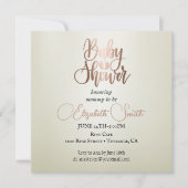 Invitation Fond argenté, confettis, shower de bébé (Devant)