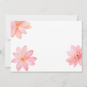 Invitation Fond aux coins floraux roses - Douce aquarelle S