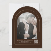 Invitation Fond Brun Chocolat Arch Mariage Automne (Dos)