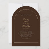 Invitation Fond Brun Chocolat Arch Mariage Automne (Devant)
