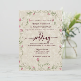 Invitation Fond d'accent floral pastel minimaliste