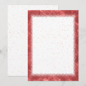 Invitation Fond de bordure aquarelle rouge Texte personnalisé (Devant / Derrière)