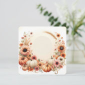 Invitation Fond de citrouilles florales d'automne (Debout devant)