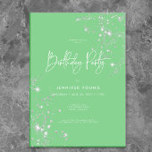 Invitation Fond de joyanniversaire moderne minimal vert diama