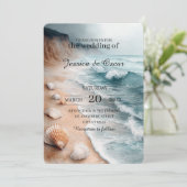 Invitation Fond de mariage de rivage côtier tranquille (Debout devant)